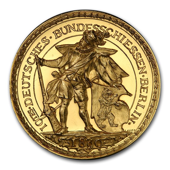 1890 German Empire Gold Shooting Medal SP-63 PCGS 1890 German Empire Gold Shooting Medal SP-63 PCGS